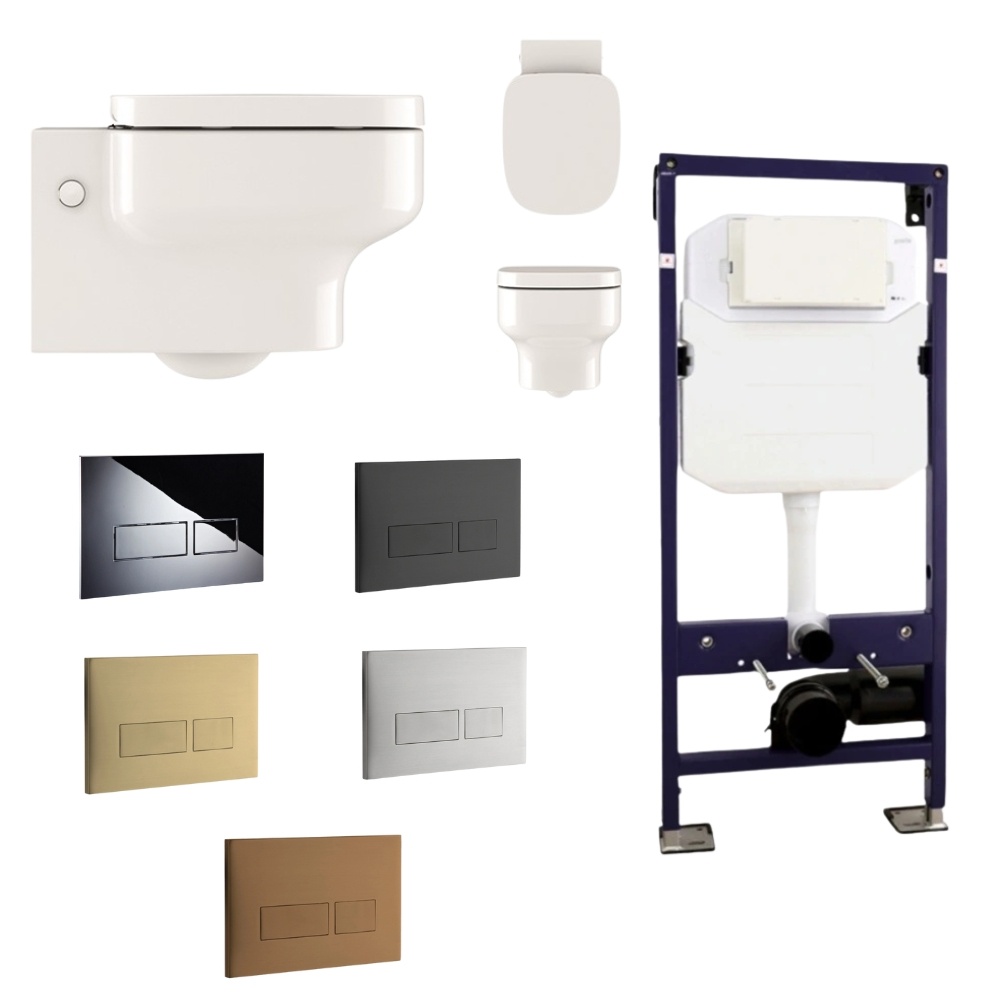 product cut out image of crosswater kai s wall hung toilet with 1180mm frame bundle pack